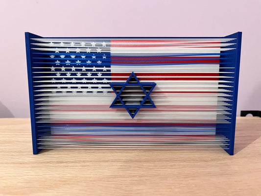 Solidarity - 3D Printed “String Art” Superposition of the American and Israeli Flags