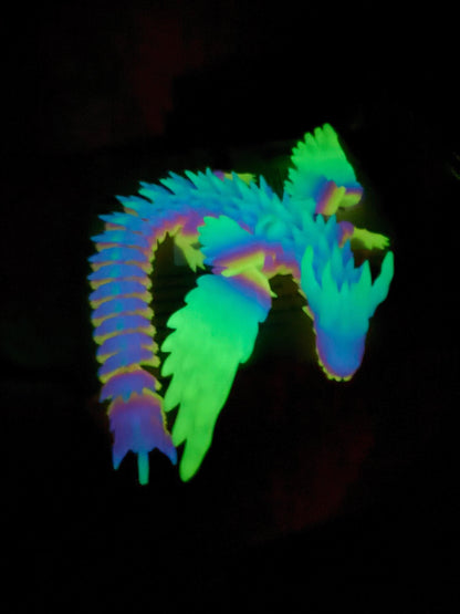 Glow-in-the-Dark 3D Printed Dragon – Articulated Fantasy Figurine