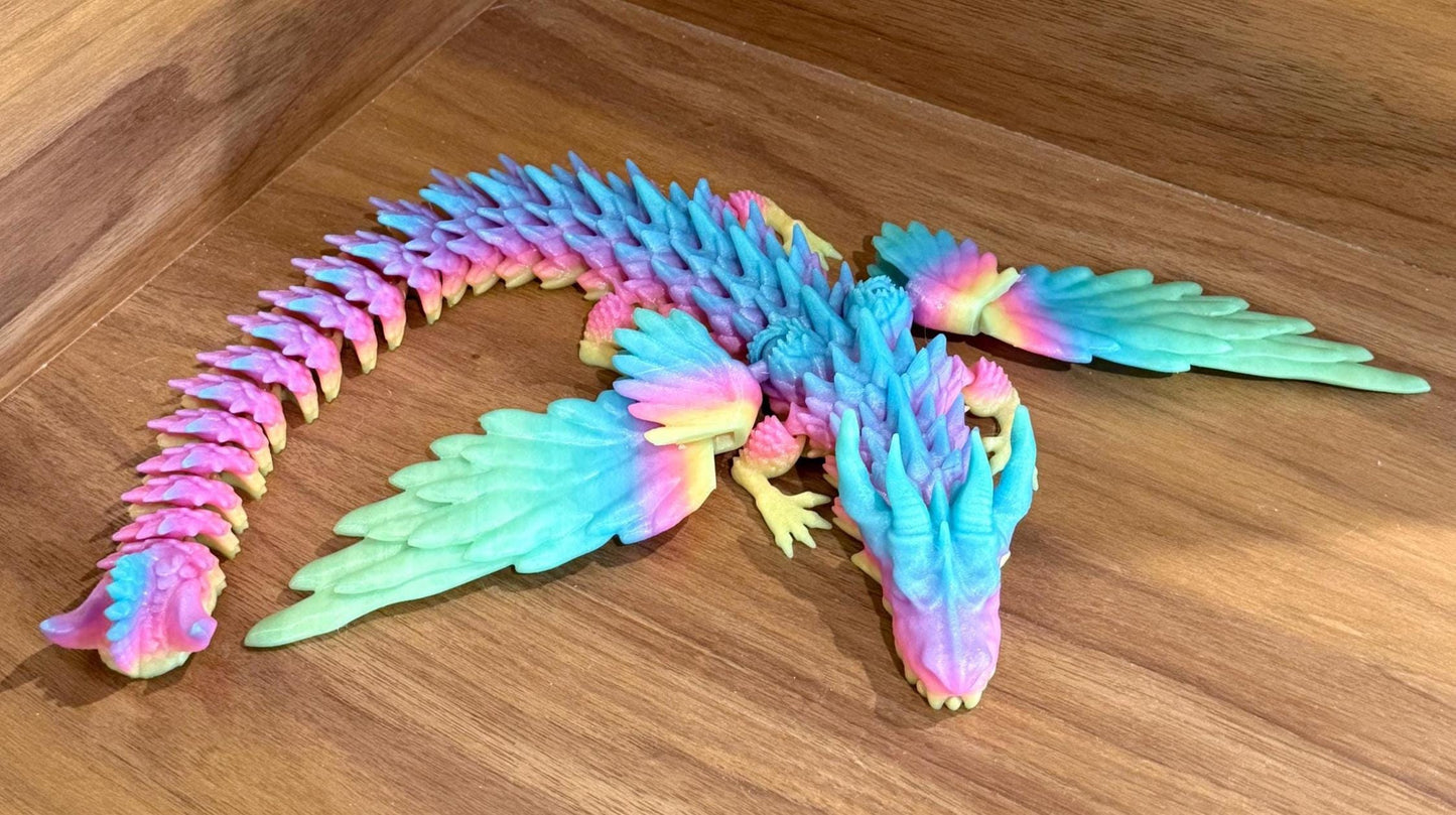 Glow-in-the-Dark 3D Printed Dragon – Articulated Fantasy Figurine