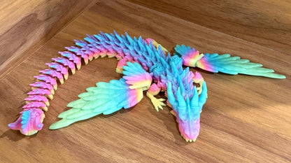 Glow-in-the-Dark 3D Printed Dragon – Articulated Fantasy Figurine