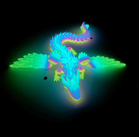 Glow-in-the-Dark 3D Printed Dragon – Articulated Fantasy Figurine