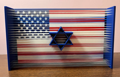 Solidarity - 3D Printed “String Art” Superposition of the American and Israeli Flags