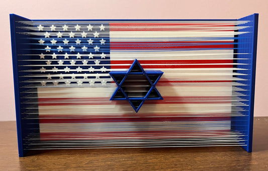 Solidarity - 3D Printed “String Art” Superposition of the American and Israeli Flags