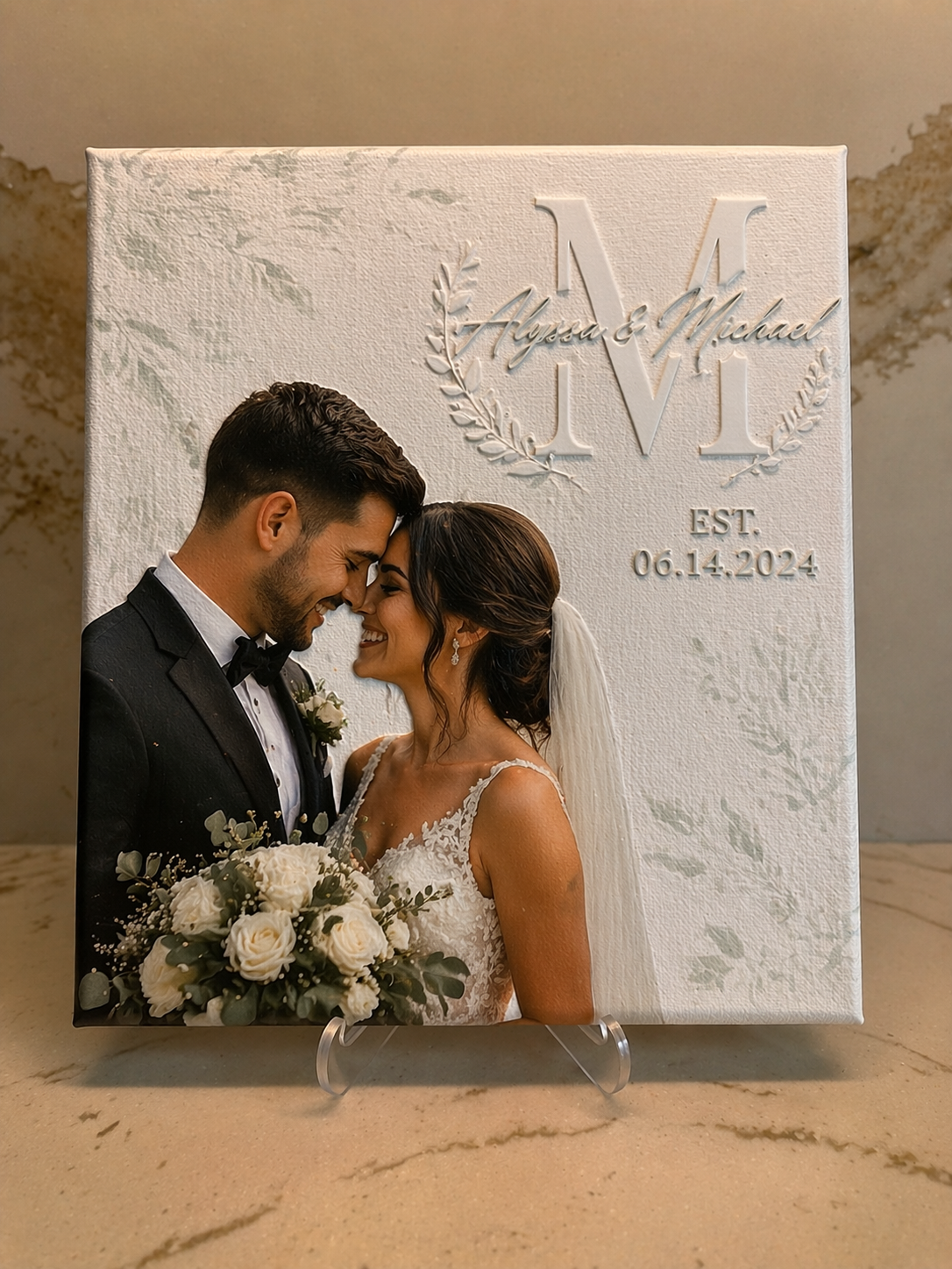 Custom Raised-Texture Photo Canvas – Personalized Graduation, Sports, or Event Display (8" x 10")