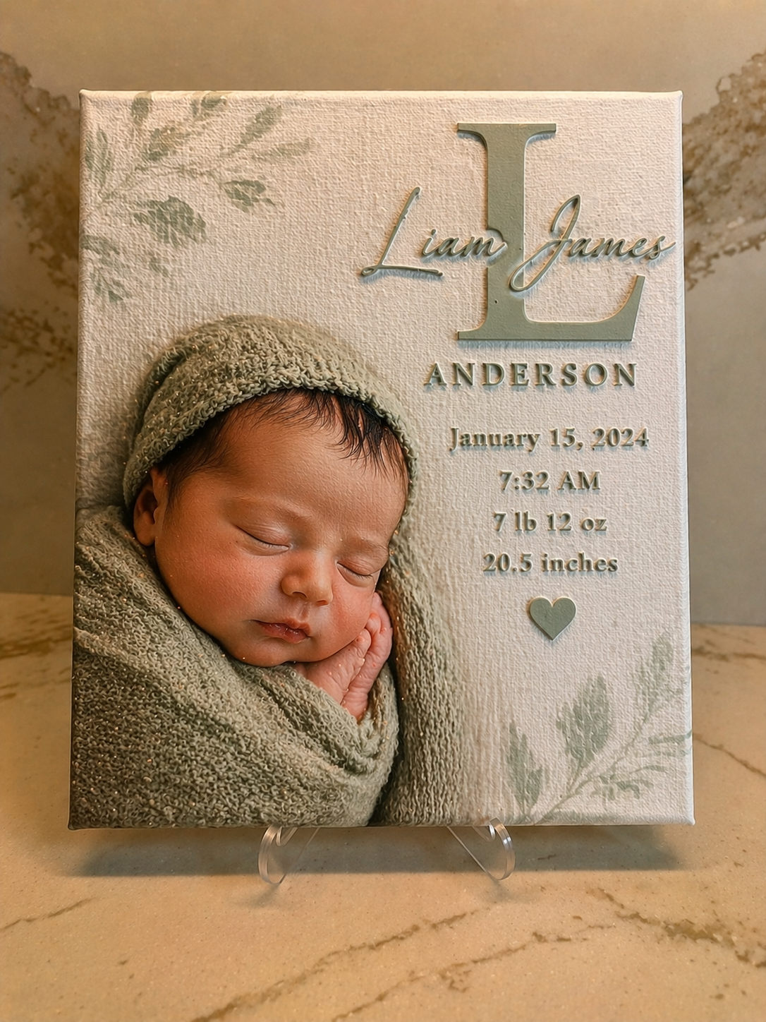 Custom Raised-Texture Photo Canvas – Personalized Graduation, Sports, or Event Display (8" x 10")