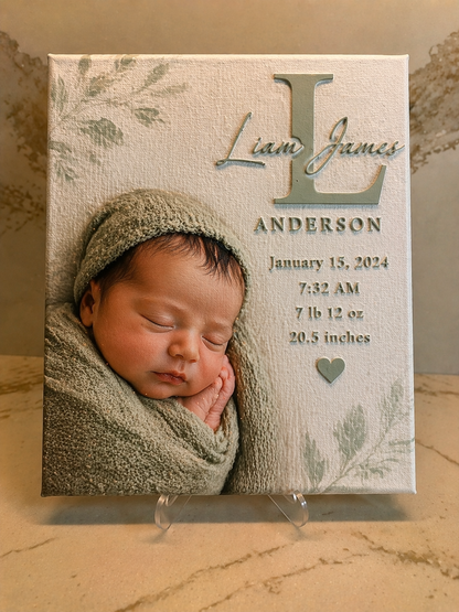 Custom Raised-Texture Photo Canvas – Personalized Graduation, Sports, or Event Display (8" x 10")