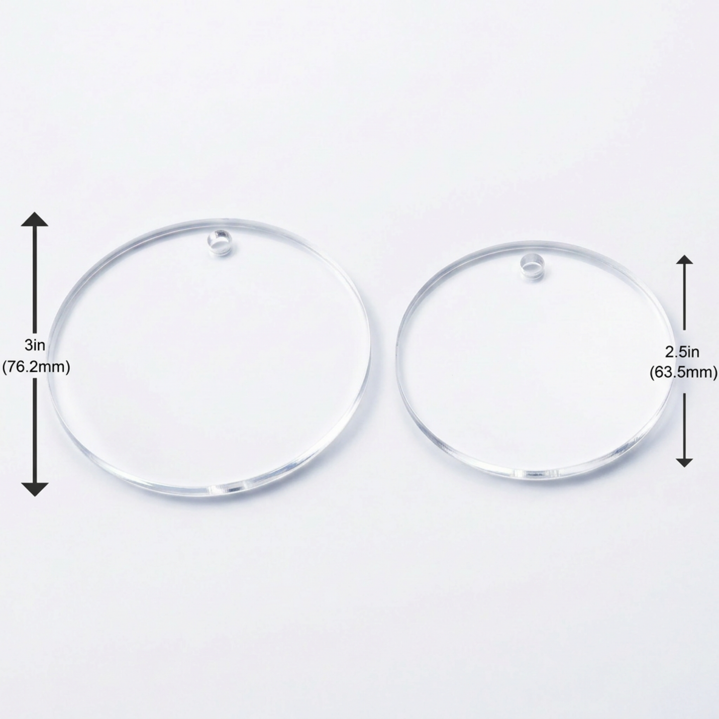 Laser-Cut Clear Acrylic Keychain Blanks – 12 Pack (Multiple Shapes & Sizes)
