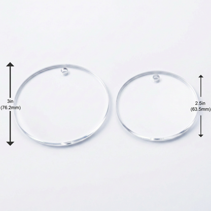 Laser-Cut Clear Acrylic Keychain Blanks – 12 Pack (Multiple Shapes & Sizes)