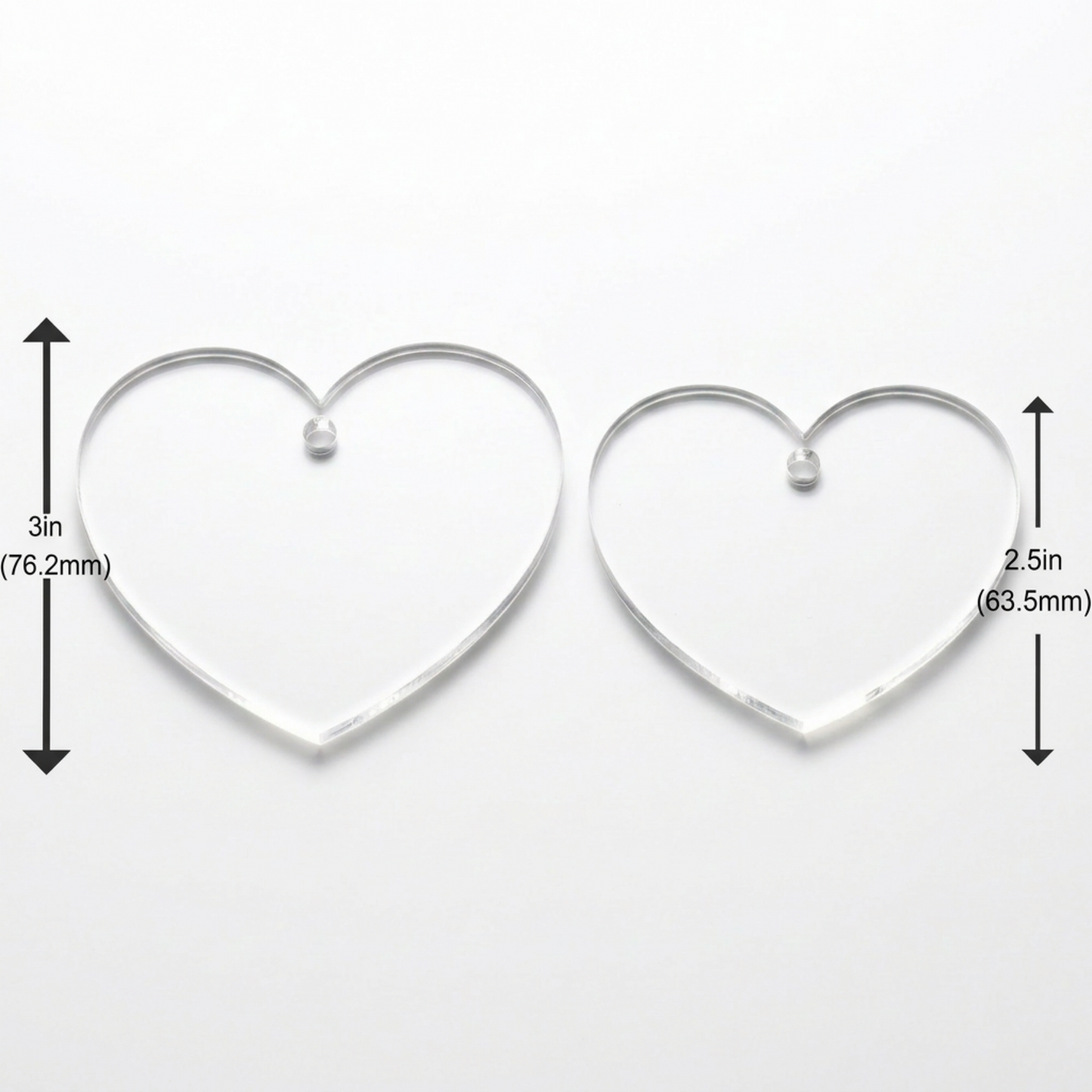 Laser-Cut Clear Acrylic Keychain Blanks – 12 Pack (Multiple Shapes & Sizes)