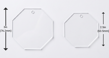 Laser-Cut Clear Acrylic Keychain Blanks – 12 Pack (Multiple Shapes & Sizes)