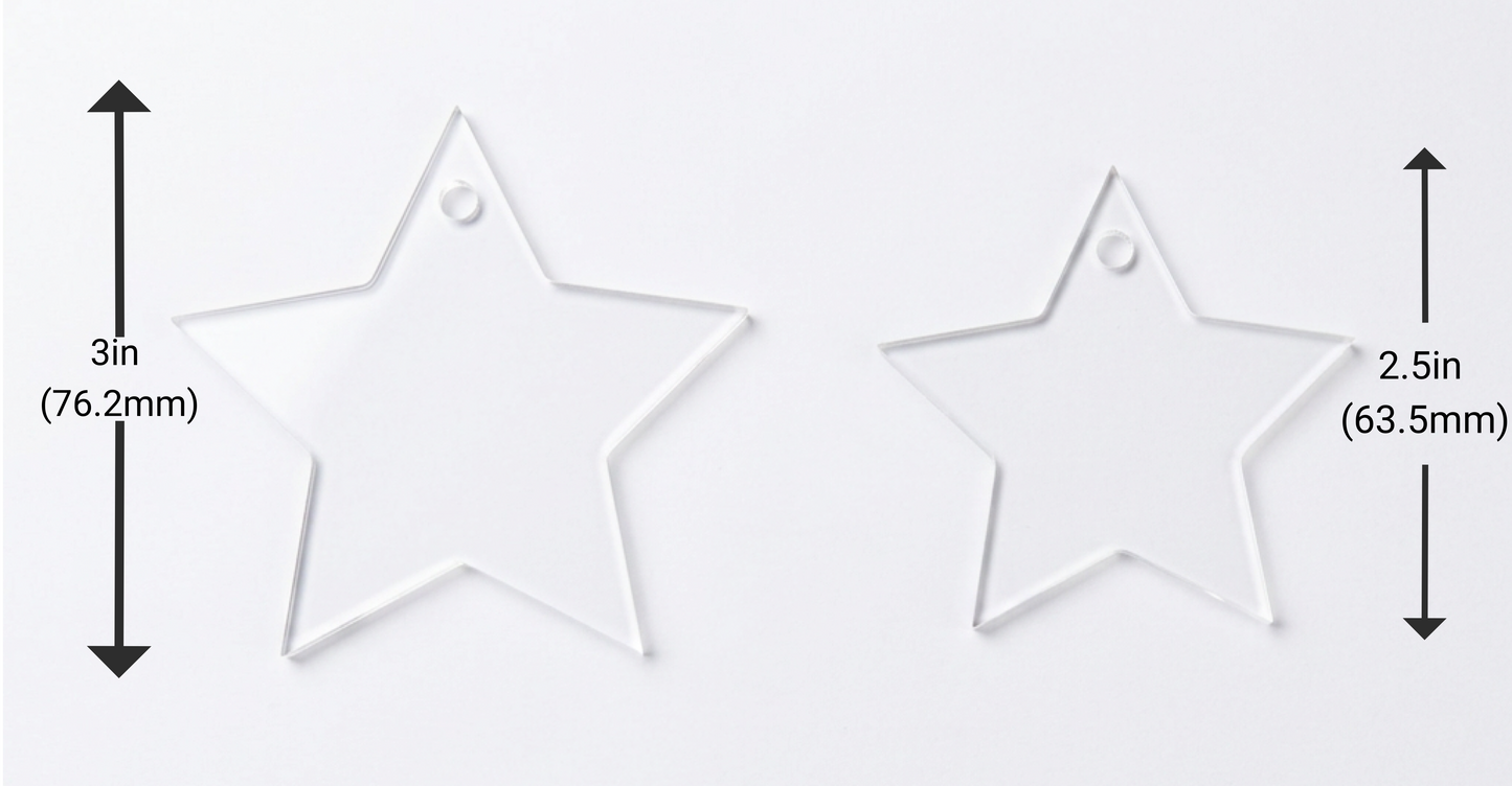 Laser-Cut Clear Acrylic Keychain Blanks – 12 Pack (Multiple Shapes & Sizes)