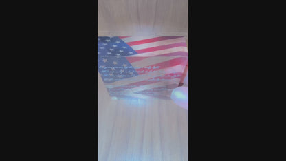 Star Spangled Banner Acrylic Block with American Flag – Laser Engraved & UV Printed Patriotic Decor